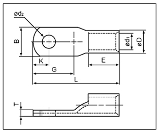 JST Connector Copper Tubular Lugs (One-hole)